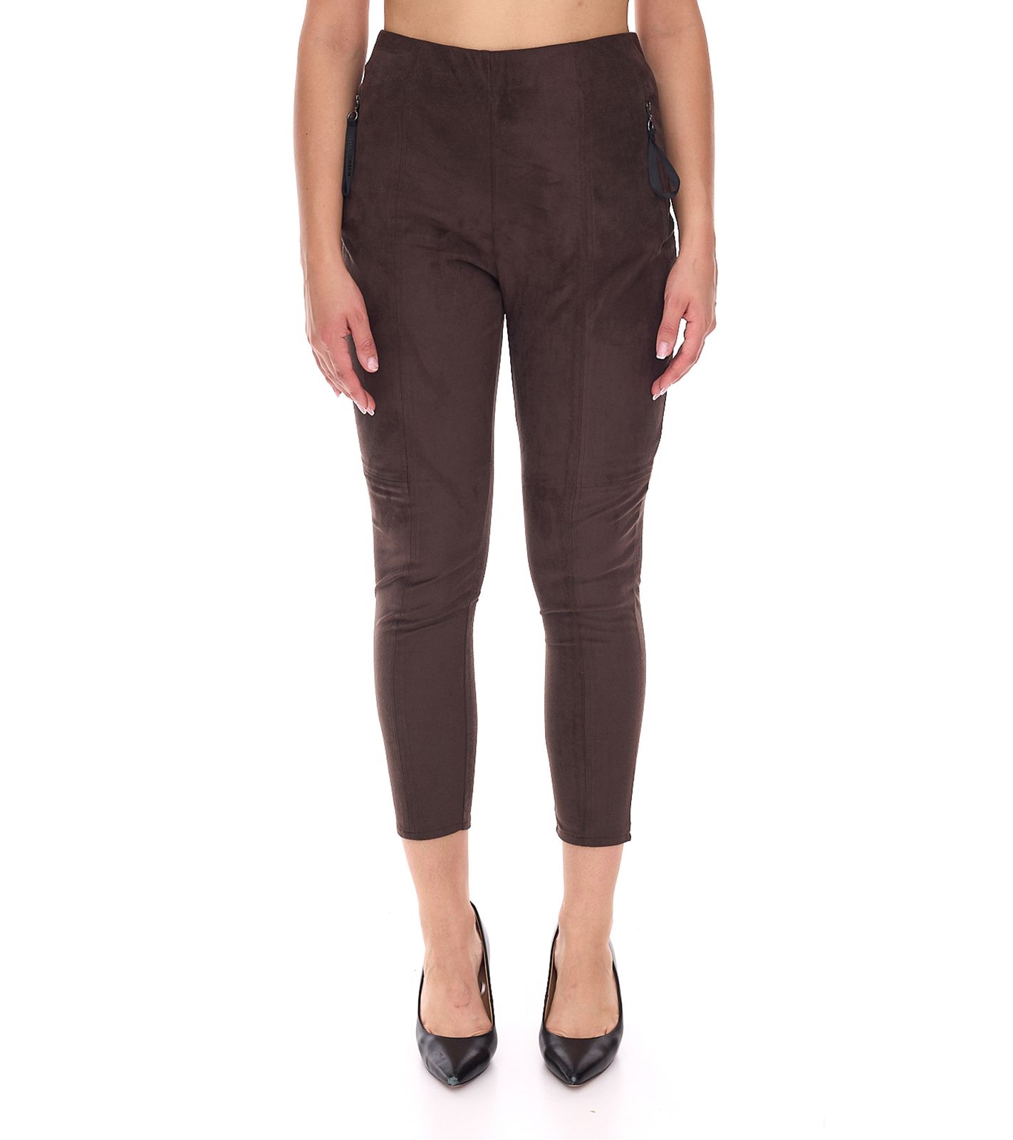 NAVIGAZIONE Alina Damen Hose in Wildleder-Optik Schlupfhose Stiefelhose 78992442 Braun von NAVIGAZIONE