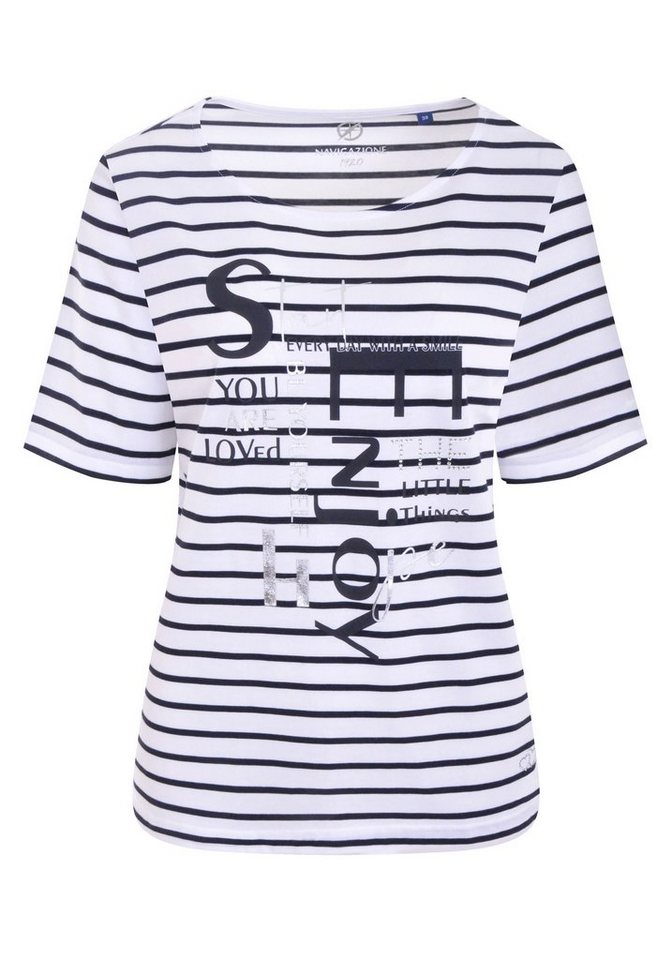 NAVIGAZIONE Print-Shirt mit Statement-Print von NAVIGAZIONE