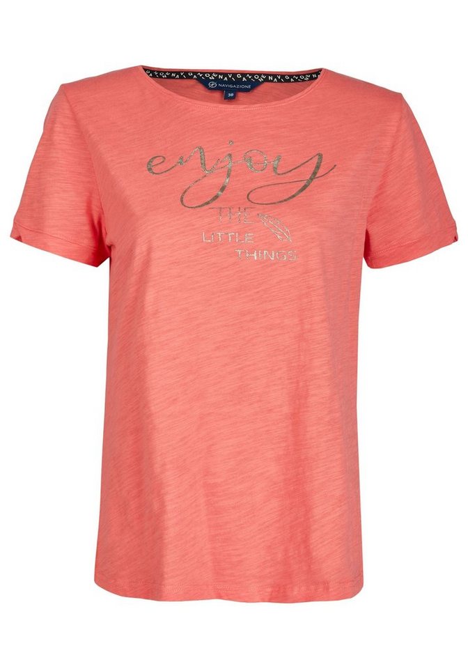NAVIGAZIONE Rundhalsshirt (1-tlg) mit Metallic-Print von NAVIGAZIONE