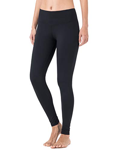 NAVISKIN Damen Slim-Laufhose Thermoleggings Innenfleece wärmeisolierende Sport-Leggings Jogging-Yogahose mit Schlüsseltasche schwarz Größe S von NAVISKIN