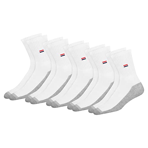NAVYSPORT 5 Paar Herrern Socken Damen Sportsocken Tennissocken Baumwollsocken (Weiß, 5 Paar, EU 39-42) von NAVYSPORT