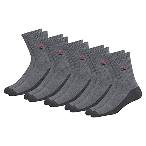 NAVYSPORT Unisex Crew Sportsocken 5er Pack Baumwolle Socken, für Damen Herren. (Grau, 5 Paar, EU 38-42) von NAVYSPORT