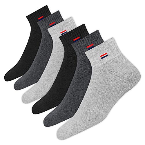 NAVYSPORT 6 Paar Sneaker Socken Herren Damen Sportsocken Baumwoll Socken Quarter Socken Unisex. (Mehrfarbig, 6 Paar, EU 43-46) von NAVYSPORT