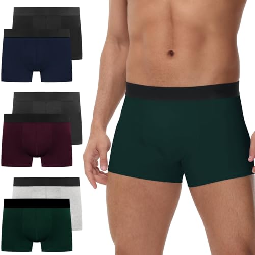 NAWOBAM Boxershorts Herren 6 Pack Baumwolle Unterhosen Männer Ohne Kratzenden Zettel Retroshorts Unterwäsche Boxer Mehrfarbig S von NAWOBAM