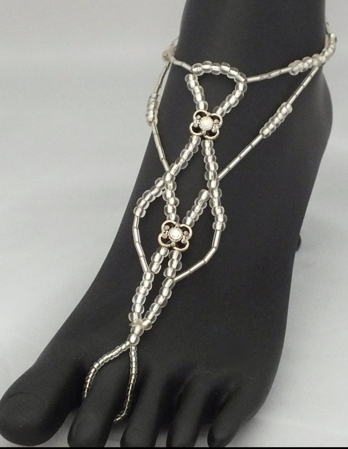 Eis Und Swarovski-Kristall Prinzessin Barfuss Sandalen, Fußschmuck von NAWaterman