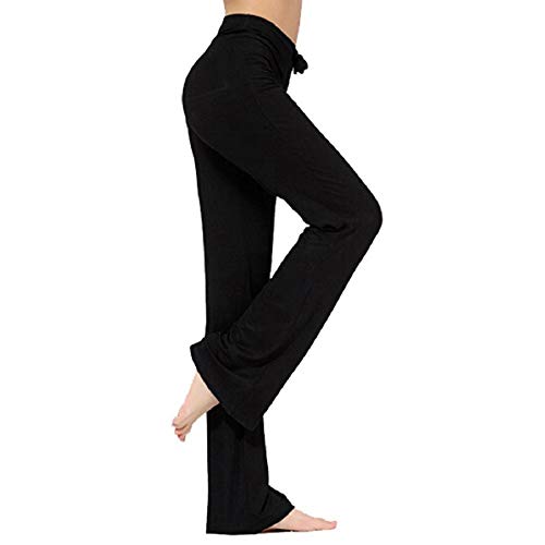 TownCat Trainingshose für Damen, Yoga-Hose, legere Yoga-Hose mit Kordelzug für Yoga und Jogger Gr.(Schwarz-XL) von TownCat