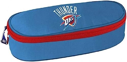 Schulmäppchen Thunder OKC NBA Reißverschluss + gratis Glitzer Stift + Lesezeichen, mehrfarbig von NBA.