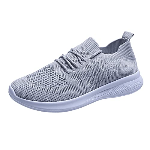 NBAA Sommer Frauen Keil Turnschuhe Freizeitschuhe Mesh Lace Up Wanderschuhe Damen Großer Mesh-Schnürung Fliegende Gewebte Sportschuhe von NBAA