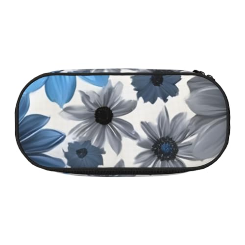 Dahlien-Blumendruck, leicht, tragbares Federmäppchen, geräumige Stifttasche, Schulbedarf, Make-up-Aufbewahrung, Schwarz , Einheitsgröße, Taschen-Organizer von NBAGHPQ