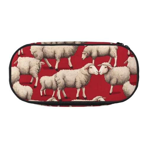 Federmäppchen, Motiv: rotes Schaf, leicht, tragbar, geräumig, für Schule, Make-up, Aufbewahrung, Schwarz , Einheitsgröße, Taschen-Organizer Federmäppchen, Motiv: rotes Schaf, leicht, tragbar, geräumig, für Schule, Make-up, Aufbewahrung, Schwarz , Einheitsgröße, Taschen-Organizer von NBAGHPQ