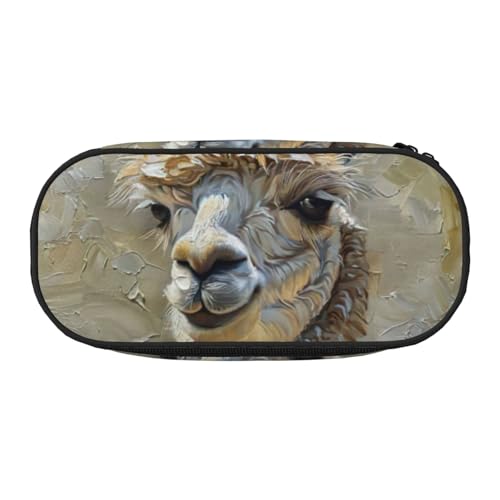 Federmäppchen mit Alpaka-Lama-Druck, leicht, tragbar, geräumig, Stifttasche, Schulbedarf, Make-up-Aufbewahrung, Schwarz , Einheitsgröße, Taschen-Organizer von NBAGHPQ