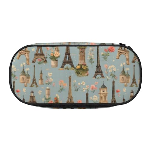 Federmäppchen mit Blumenmotiv und Eiffelturm-Druck, leicht, tragbar, geräumige Stifttasche, Schulbedarf, Make-up-Aufbewahrung, Schwarz , Einheitsgröße, Taschen-Organizer Federmäppchen mit Blumenmotiv und Eiffelturm-Druck, leicht, tragbar, geräumige Stifttasche, Schulbedarf, Make-up-Aufbewahrung, Schwarz , Einheitsgröße, Taschen-Organizer von NBAGHPQ