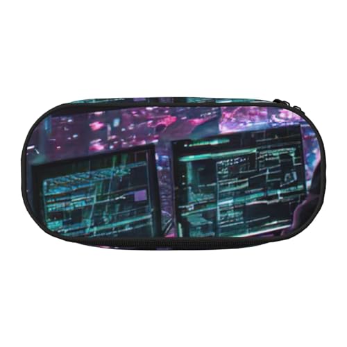 Hacker Era Federmäppchen, leicht, tragbar, geräumig, für Schulbedarf, Make-up-Aufbewahrung, Schwarz , Einheitsgröße, Taschen-Organizer von NBAGHPQ