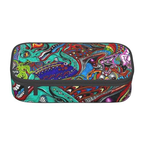 NBAGHPQ Abstrakter Kunstdruck, Funktionalität, großes Federmäppchen, Schreibwaren-Organizer, Teenager, Studenten, Erwachsene von NBAGHPQ