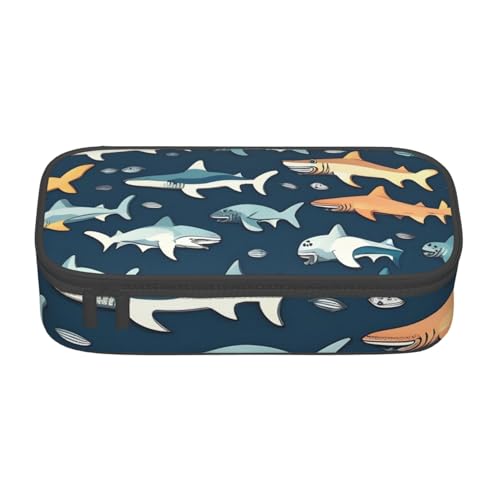 NBAGHPQ Federmäppchen, Motiv: Haie, nautischer Druck, große Aufbewahrung, Federmäppchen, Schreibwaren-Organizer, Teenager, Studenten, Erwachsene NBAGHPQ Federmäppchen, Motiv: Haie, nautischer Druck, große Aufbewahrung, Federmäppchen, Schreibwaren-Organizer, Teenager, Studenten, Erwachsene von NBAGHPQ