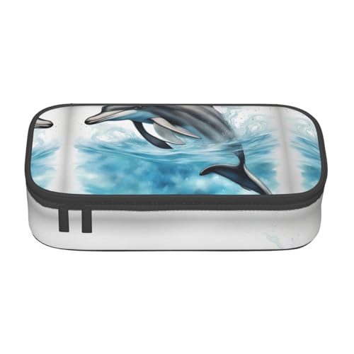 NBAGHPQ Federmäppchen, Motiv: Ozean, Delphin, mit Aufdruck "Looking at You", großes Federmäppchen, Schreibwaren-Organizer, Teenager, Studenten, Erwachsene NBAGHPQ Federmäppchen, Motiv: Ozean, Delphin, mit Aufdruck "Looking at You", großes Federmäppchen, Schreibwaren-Organizer, Teenager, Studenten, Erwachsene von NBAGHPQ