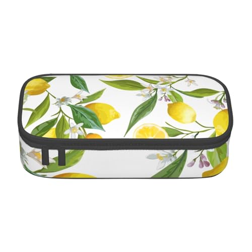 NBAGHPQ Federmäppchen, Motiv: frische tropische Zitronen, großes Aufbewahrungs-Federmäppchen, Schreibwaren-Organizer, Teenager, Studenten, Erwachsene von NBAGHPQ