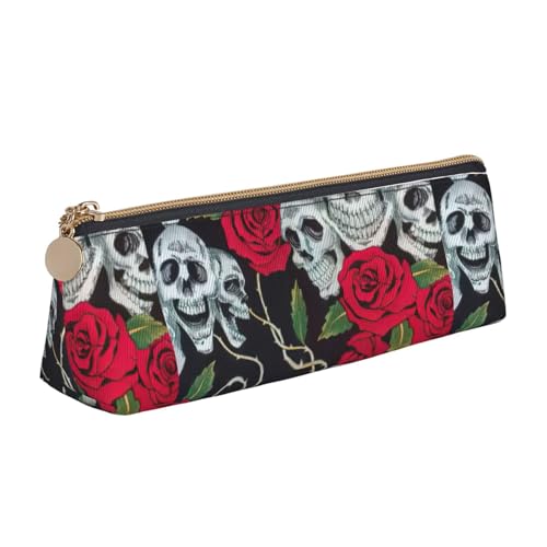 NBAGHPQ Federmäppchen aus Leder, Motiv: Totenkopf-Augen, mit Reißverschluss, für Jungen und Mädchen von NBAGHPQ
