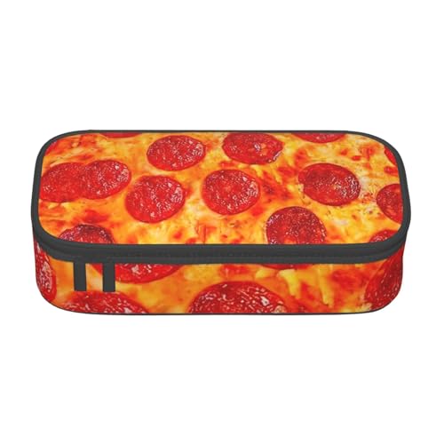 NBAGHPQ Federmäppchen mit 3D-Pfefferoni-Druck, große Aufbewahrung, Federmäppchen, Schreibwaren-Organizer, Teenager, Studenten, Erwachsene von NBAGHPQ