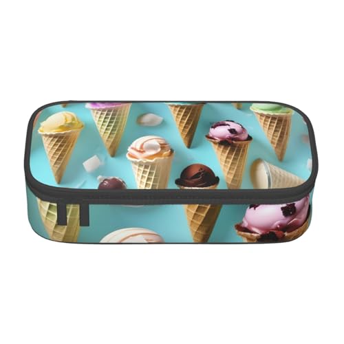 NBAGHPQ Federmäppchen mit Eistüten-Aufdruck, große Aufbewahrung, Federmäppchen, Schreibwaren-Organizer, Teenager, Studenten, Erwachsene NBAGHPQ Federmäppchen mit Eistüten-Aufdruck, große Aufbewahrung, Federmäppchen, Schreibwaren-Organizer, Teenager, Studenten, Erwachsene von NBAGHPQ