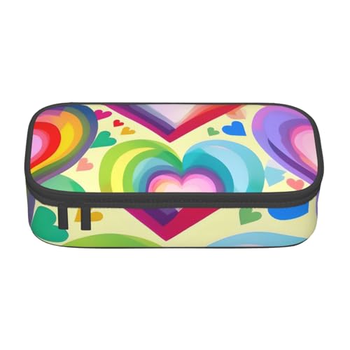 NBAGHPQ Federmäppchen mit Herzmotiv in Regenbogenfarben, großes Federmäppchen, Schreibwaren-Organizer, Teenager, Studenten, Erwachsene NBAGHPQ Federmäppchen mit Herzmotiv in Regenbogenfarben, großes Federmäppchen, Schreibwaren-Organizer, Teenager, Studenten, Erwachsene von NBAGHPQ