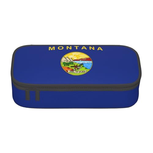 NBAGHPQ Federmäppchen mit Montana-Staatsflaggen-Druck, große Aufbewahrung, Federmäppchen, Schreibwaren-Organizer, Teenager, Studenten, Erwachsene NBAGHPQ Federmäppchen mit Montana-Staatsflaggen-Druck, große Aufbewahrung, Federmäppchen, Schreibwaren-Organizer, Teenager, Studenten, Erwachsene von NBAGHPQ