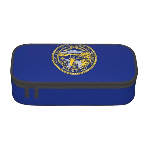 NBAGHPQ Federmäppchen mit Nebraska-Flaggen-Motiv, großes Aufbewahrungs-Federmäppchen, Schreibwaren-Organizer, Teenager, Studenten, Erwachsene NBAGHPQ Federmäppchen mit Nebraska-Flaggen-Motiv, großes Aufbewahrungs-Federmäppchen, Schreibwaren-Organizer, Teenager, Studenten, Erwachsene von NBAGHPQ