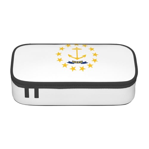 NBAGHPQ Federmäppchen mit Rhode Island-Staatsflagge, großes Federmäppchen, Schreibwaren-Organizer, Teenager, Studenten, Erwachsene von NBAGHPQ