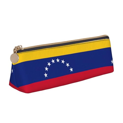 NBAGHPQ Federmäppchen mit Venezuela-Motiv, stilvoll, hohe Kapazität, Leder, mit Reißverschluss, dreieckig, für Jungen und Mädchen von NBAGHPQ