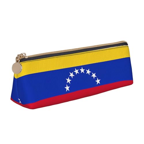 NBAGHPQ Federmäppchen mit Venezuela-Motiv, stilvoll, hohe Kapazität, Leder, mit Reißverschluss, dreieckig, für Jungen und Mädchen von NBAGHPQ