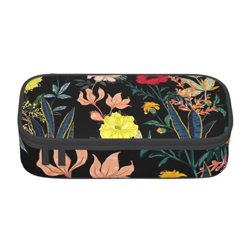 NBAGHPQ Federmäppchen mit buntem Boho-Blumendruck, große Aufbewahrung, Federmäppchen, Schreibwaren-Organizer, Teenager, Studenten, Erwachsene von NBAGHPQ