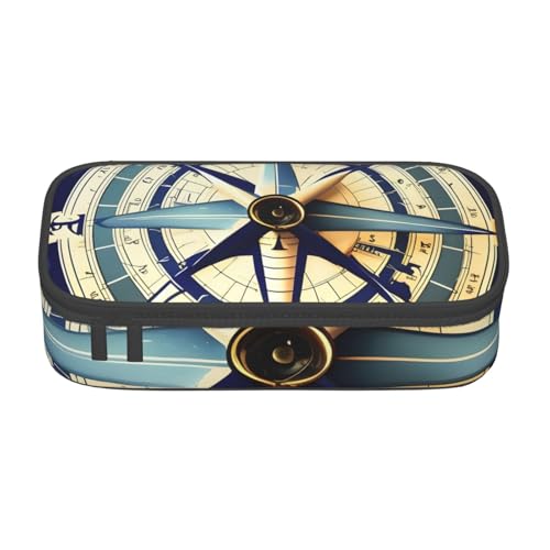 NBAGHPQ Federmäppchen mit maritimem Segelboot-Kompass-Druck, große Aufbewahrung, Federmäppchen, Schreibwaren-Organizer, Teenager, Studenten, Erwachsene NBAGHPQ Federmäppchen mit maritimem Segelboot-Kompass-Druck, große Aufbewahrung, Federmäppchen, Schreibwaren-Organizer, Teenager, Studenten, Erwachsene von NBAGHPQ
