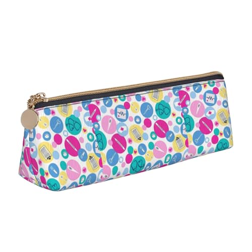 NBAGHPQ Federmäppchen mit niedlichem Krankenschwesteraufdruck, stilvolles Leder-Federmäppchen, mit Reißverschluss, Dreiecktasche, Stifte, Jungen und Mädchen von NBAGHPQ