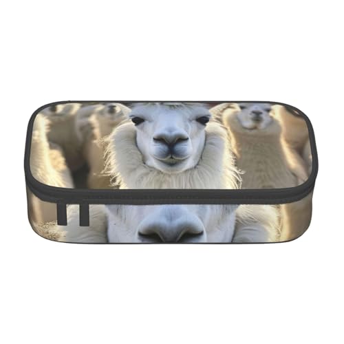 NBAGHPQ Federmäppchen mit niedlichem Lama-Druck, große Aufbewahrung, Federmäppchen, Schreibwaren-Organizer, Teenager, Studenten, Erwachsene NBAGHPQ Federmäppchen mit niedlichem Lama-Druck, große Aufbewahrung, Federmäppchen, Schreibwaren-Organizer, Teenager, Studenten, Erwachsene von NBAGHPQ