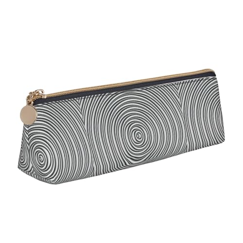 NBAGHPQ Federmäppchen mit optischem Dreh-Illusionsdruck, stilvolles Leder-Federmäppchen, mit Reißverschluss, dreieckig, für Jungen und Mädchen von NBAGHPQ