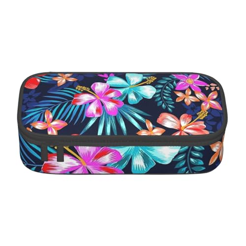 NBAGHPQ Großes Federmäppchen mit Blumenmuster, Blau, für Teenager, Studenten, Erwachsene von NBAGHPQ