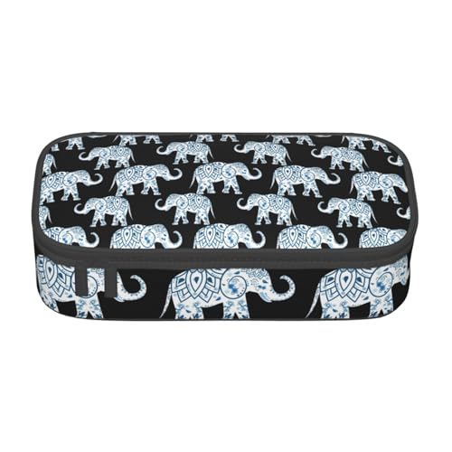 NBAGHPQ Großes Federmäppchen mit Elefanten-Aufdruck, Schreibwaren-Organizer, Teenager, Studenten, Erwachsene von NBAGHPQ
