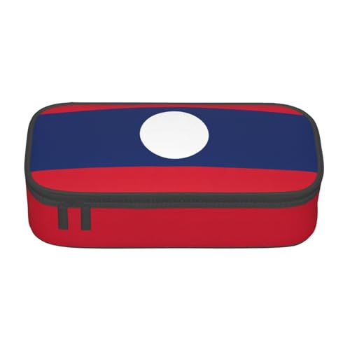 NBAGHPQ Großes Federmäppchen mit Flagge von Laos, Schreibwaren-Organizer, Teenager, Studenten, Erwachsene von NBAGHPQ