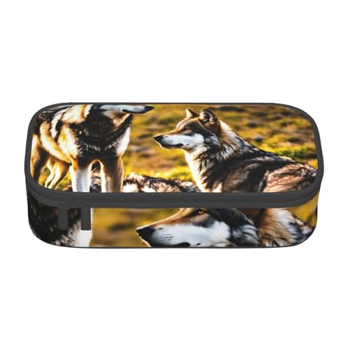 NBAGHPQ Großes Federmäppchen mit Wolfs-Aufdruck, Schreibwaren-Organizer, Teenager, Studenten, Erwachsene NBAGHPQ Großes Federmäppchen mit Wolfs-Aufdruck, Schreibwaren-Organizer, Teenager, Studenten, Erwachsene von NBAGHPQ