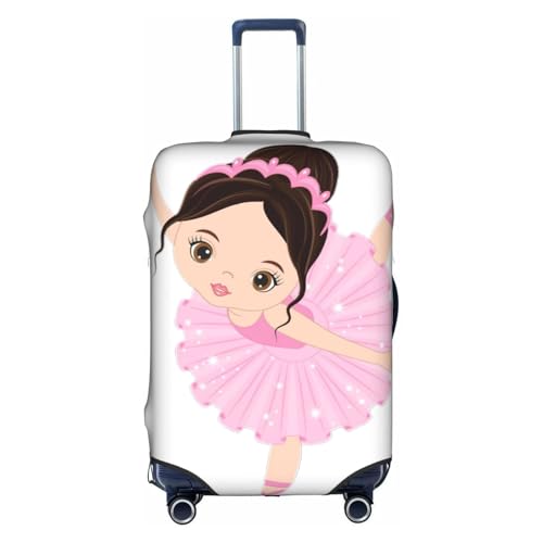 NBAGHPQ Little Ballerina Tanzende Mädchen Druck Universal Stilvolle Kofferabdeckung Elastisch Waschbar Anti-Kratzer Gepäckschutz, weiß, M von NBAGHPQ