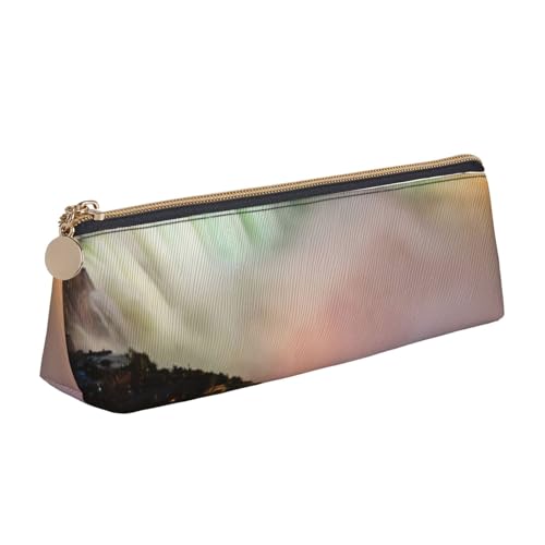 NBAGHPQ Niagarafällen-Druck, stilvolles Federmäppchen aus Leder, hohe Kapazität, Reißverschluss, dreieckig, für Jungen und Mädchen von NBAGHPQ