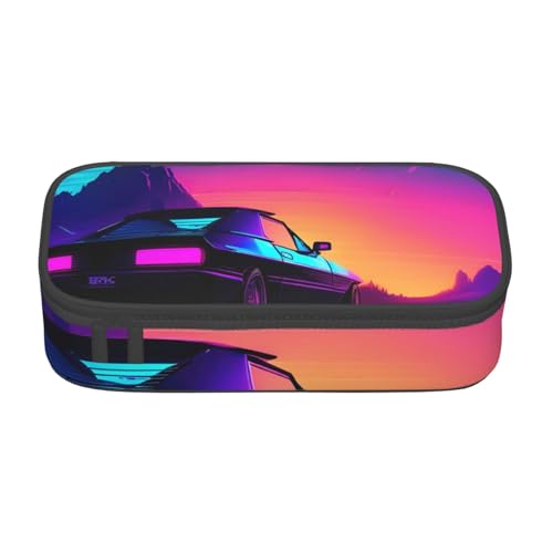 NBAGHPQ Retrowave Bilderdruck, Funktionalität, großes Federmäppchen, Schreibwaren-Organizer, Teenager, Studenten, Erwachsene von NBAGHPQ