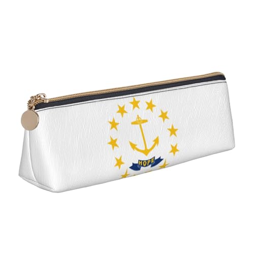 NBAGHPQ Rhode Island State Flag Print Stylish High Capacity Leather Pencil Case Zippered Triangle Pouch Pens Boys Girls NBAGHPQ Rhode Island State Flag Print Stylish High Capacity Leather Pencil Case Zippered Triangle Pouch Pens Boys Girls von NBAGHPQ