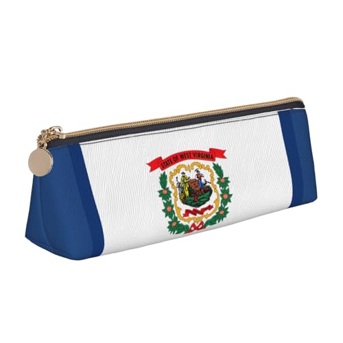 NBAGHPQ Stilvolles, hochwertiges Leder-Federmäppchen mit Reißverschluss, dreieckig, für Jungen und Mädchen von NBAGHPQ