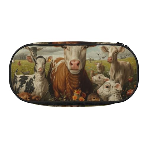 Tragbares Federmäppchen mit Bauernhof-Tierdruck, geräumiges Federmäppchen, Schulbedarf, Make-up-Aufbewahrung, Schwarz , Einheitsgröße, Taschen-Organizer Tragbares Federmäppchen mit Bauernhof-Tierdruck, geräumiges Federmäppchen, Schulbedarf, Make-up-Aufbewahrung, Schwarz , Einheitsgröße, Taschen-Organizer von NBAGHPQ