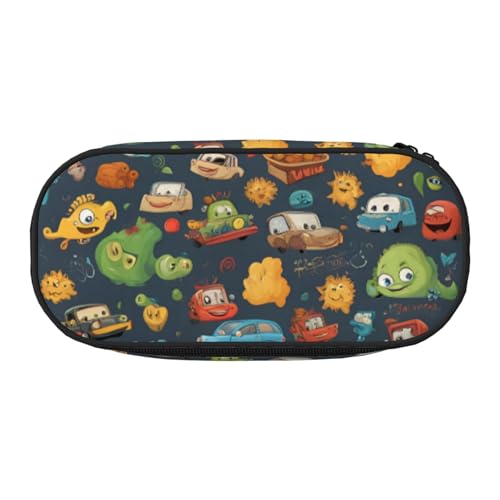 Tragbares Federmäppchen mit Comic-Ar-Druck, geräumiges Federmäppchen, Schulbedarf, Make-up-Aufbewahrung, Schwarz , Einheitsgröße, Taschen-Organizer von NBAGHPQ