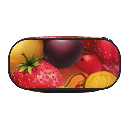 Tragbares Federmäppchen mit Frucht-Regenbogen-Druck, geräumiges Federmäppchen, Schulbedarf, Make-up-Aufbewahrung, Schwarz , Einheitsgröße, Taschen-Organizer Tragbares Federmäppchen mit Frucht-Regenbogen-Druck, geräumiges Federmäppchen, Schulbedarf, Make-up-Aufbewahrung, Schwarz , Einheitsgröße, Taschen-Organizer von NBAGHPQ