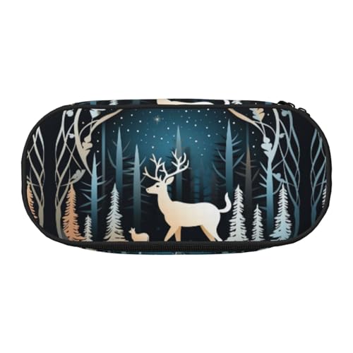 Tragbares Federmäppchen mit Weihnachtsbaum-Hirsch-Aufdruck, geräumige Stifttasche, Schulbedarf, Make-up-Aufbewahrung, Schwarz , Einheitsgröße, Taschen-Organizer Tragbares Federmäppchen mit Weihnachtsbaum-Hirsch-Aufdruck, geräumige Stifttasche, Schulbedarf, Make-up-Aufbewahrung, Schwarz , Einheitsgröße, Taschen-Organizer von NBAGHPQ