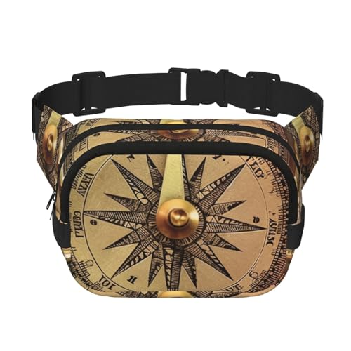 Bauchtasche für Damen und Herren, modisch, verstellbar, für Workout, Laufen, Reisen, lässige Hüfttasche, Gesetz der Kompass Navigation, Einheitsgröße von NBCCDVSH