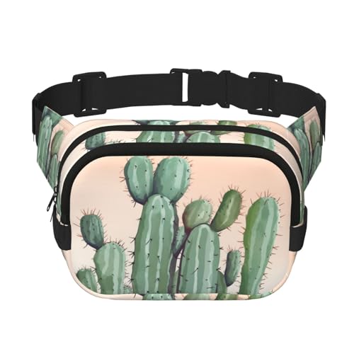 Bauchtasche mit Granatapfelmuster, für Damen und Herren, modische Hüfttasche, verstellbare Gürteltasche für Workout, Laufen, Reisen, lässige Hüfttasche, Aquarell, grüner Kaktus, Einheitsgröße Bauchtasche mit Granatapfelmuster, für Damen und Herren, modische Hüfttasche, verstellbare Gürteltasche für Workout, Laufen, Reisen, lässige Hüfttasche, Aquarell, grüner Kaktus, Einheitsgröße von NBCCDVSH